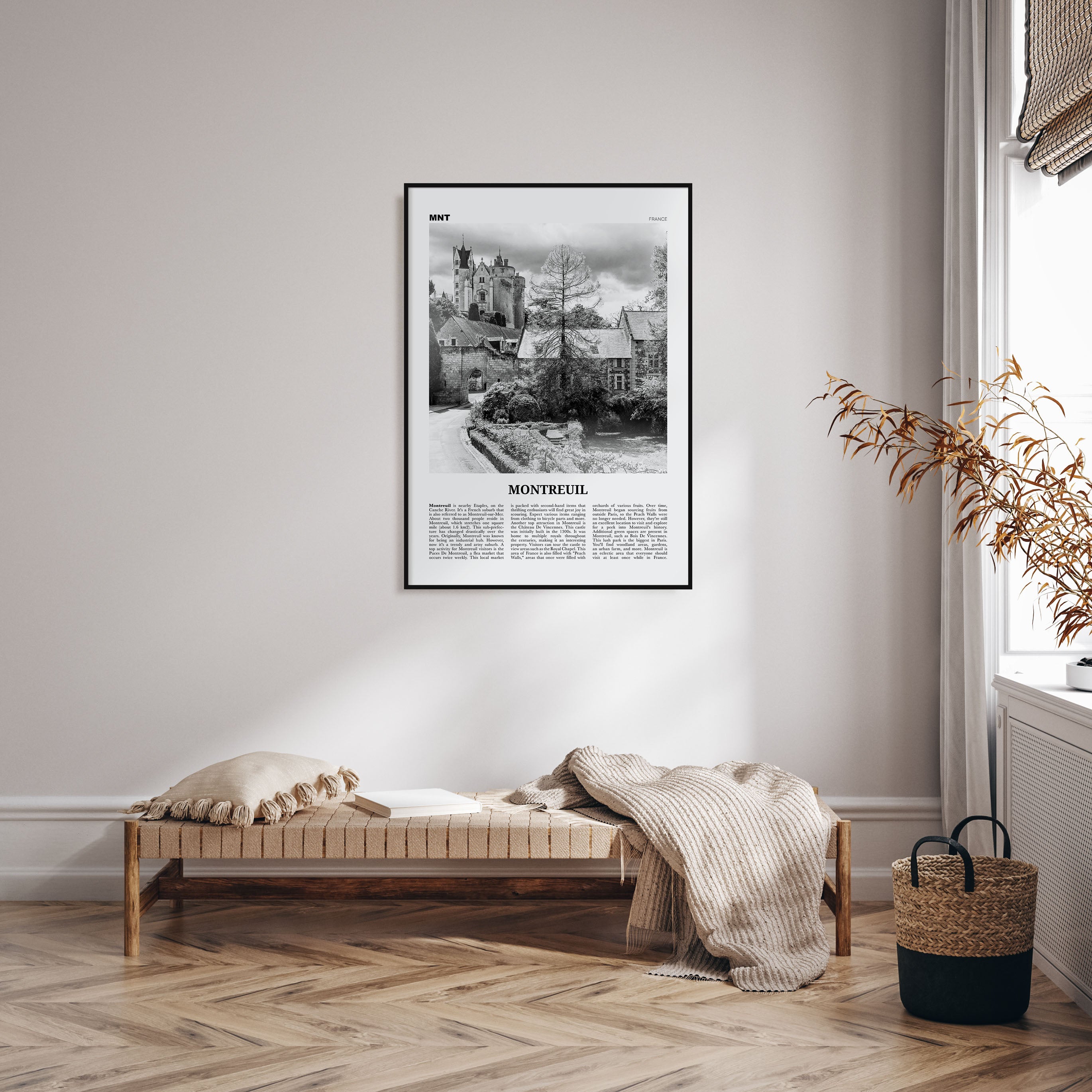 Montreuil Travel B&W Poster