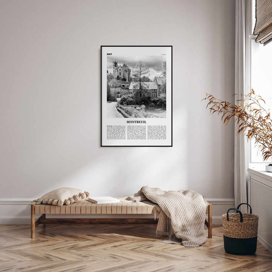 Montreuil Travel B&W Poster