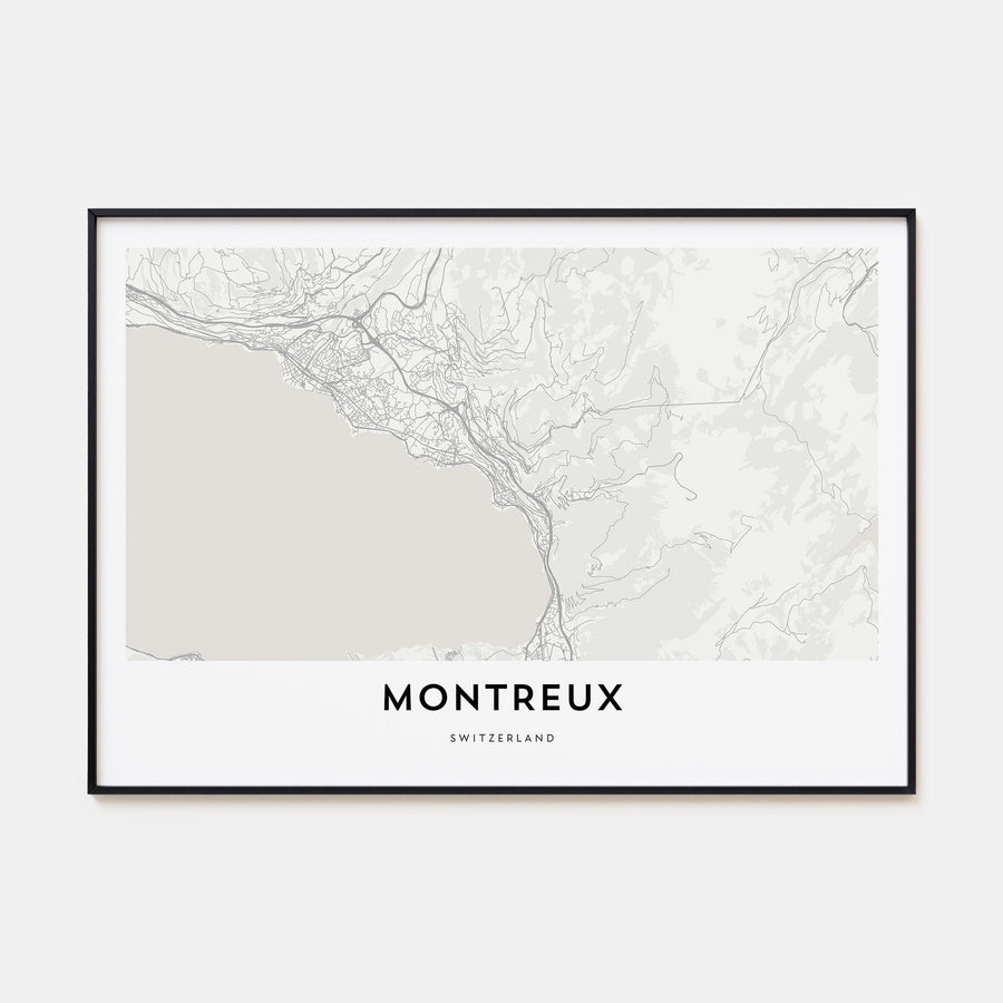 Montreux Map Landscape Poster