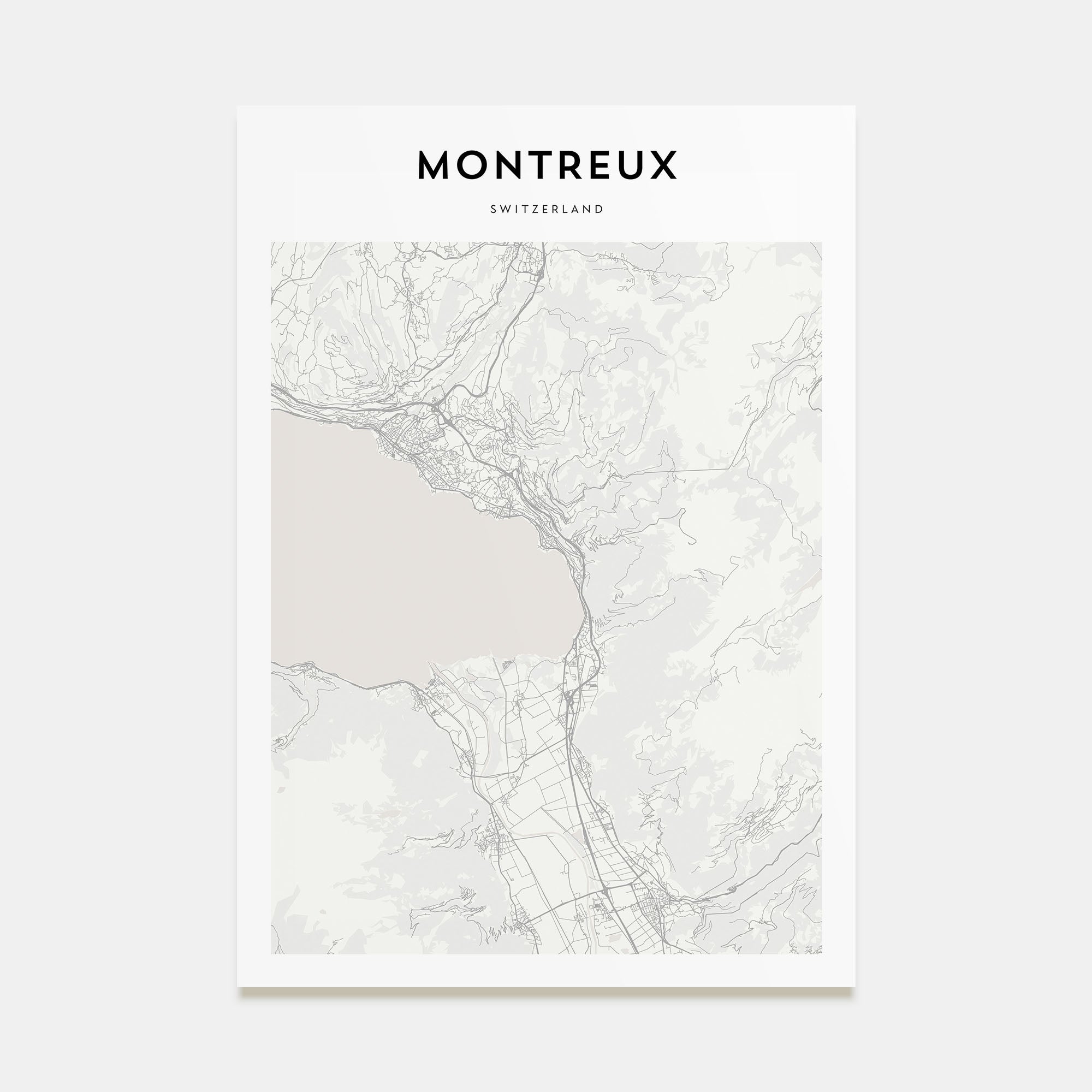 Montreux Map Portrait Poster