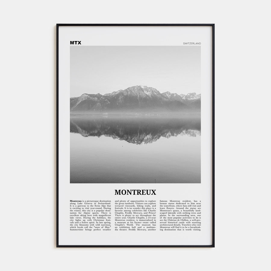 Montreux Travel B&W Poster