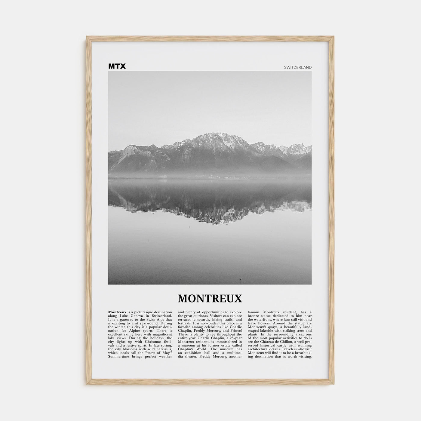 Montreux Travel B&W Poster