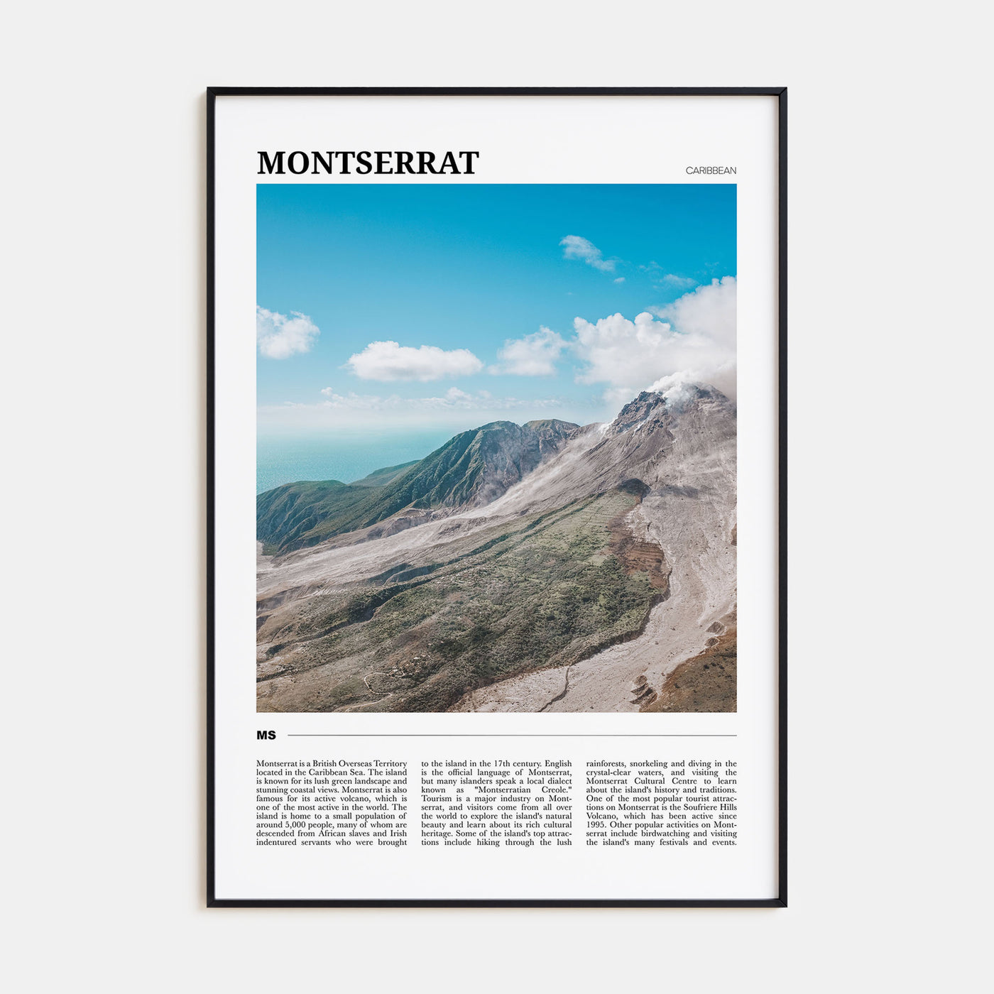 Montserrat, Caribbean Travel Color Poster