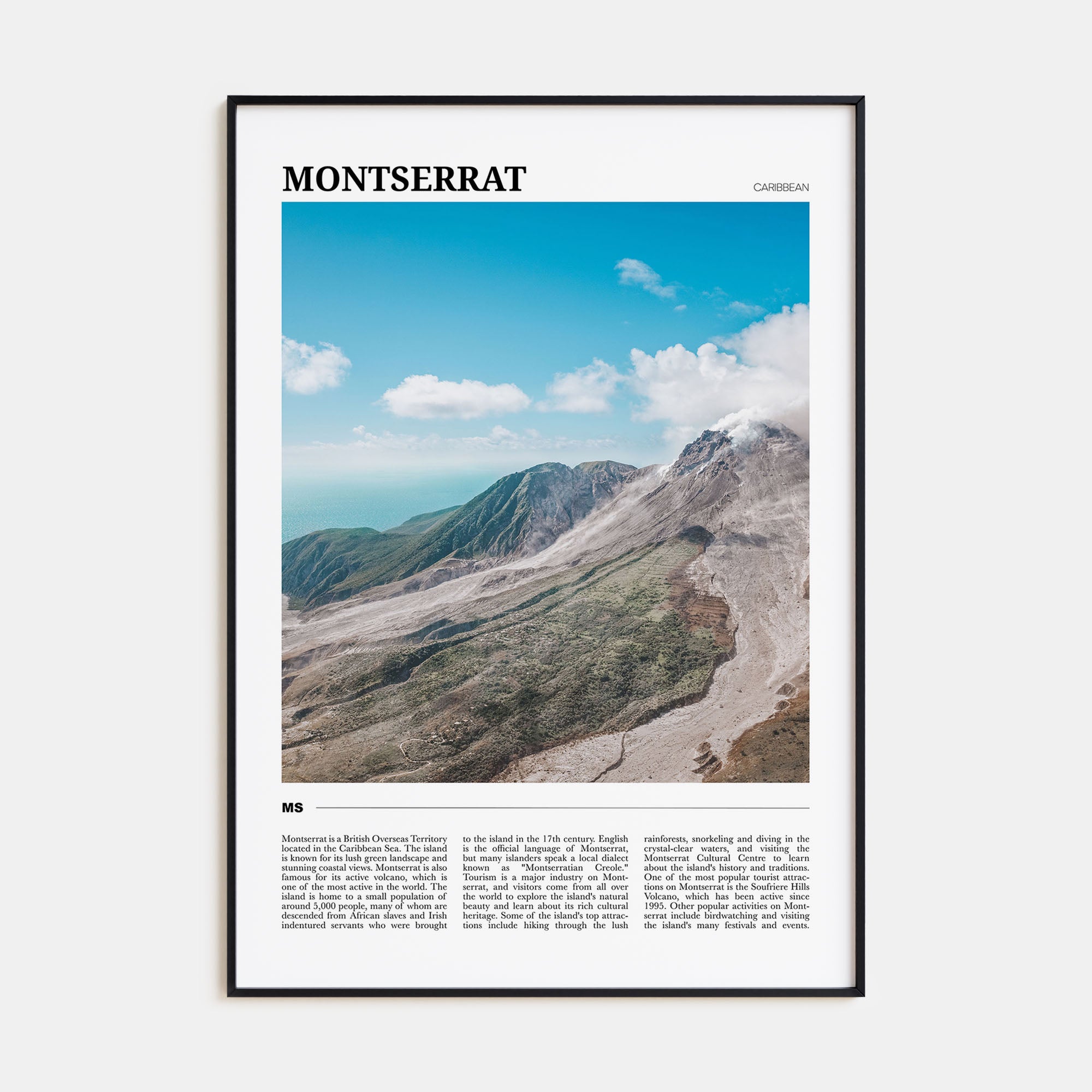 Montserrat, Caribbean Travel Color Poster