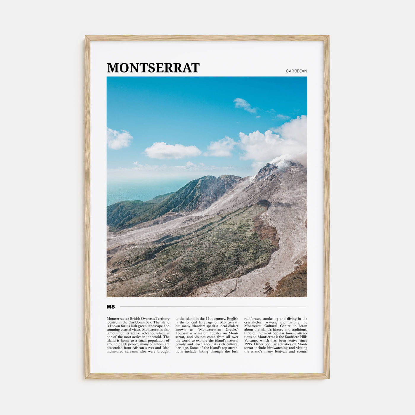 Montserrat, Caribbean Travel Color Poster