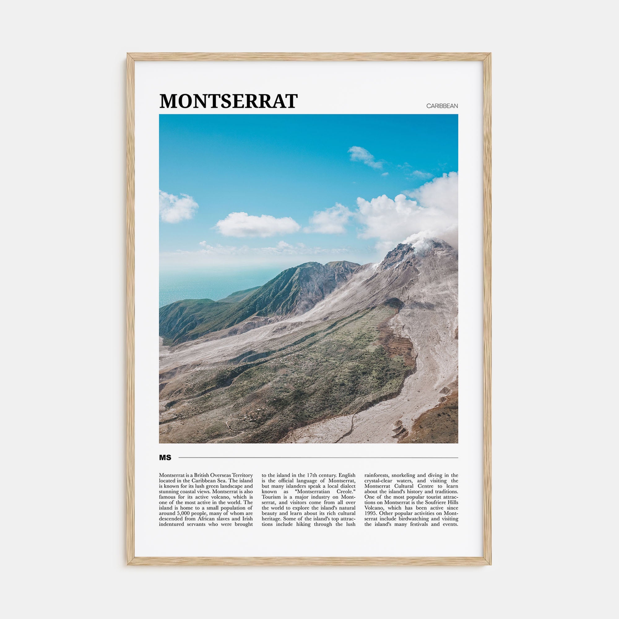 Montserrat, Caribbean Travel Color Poster
