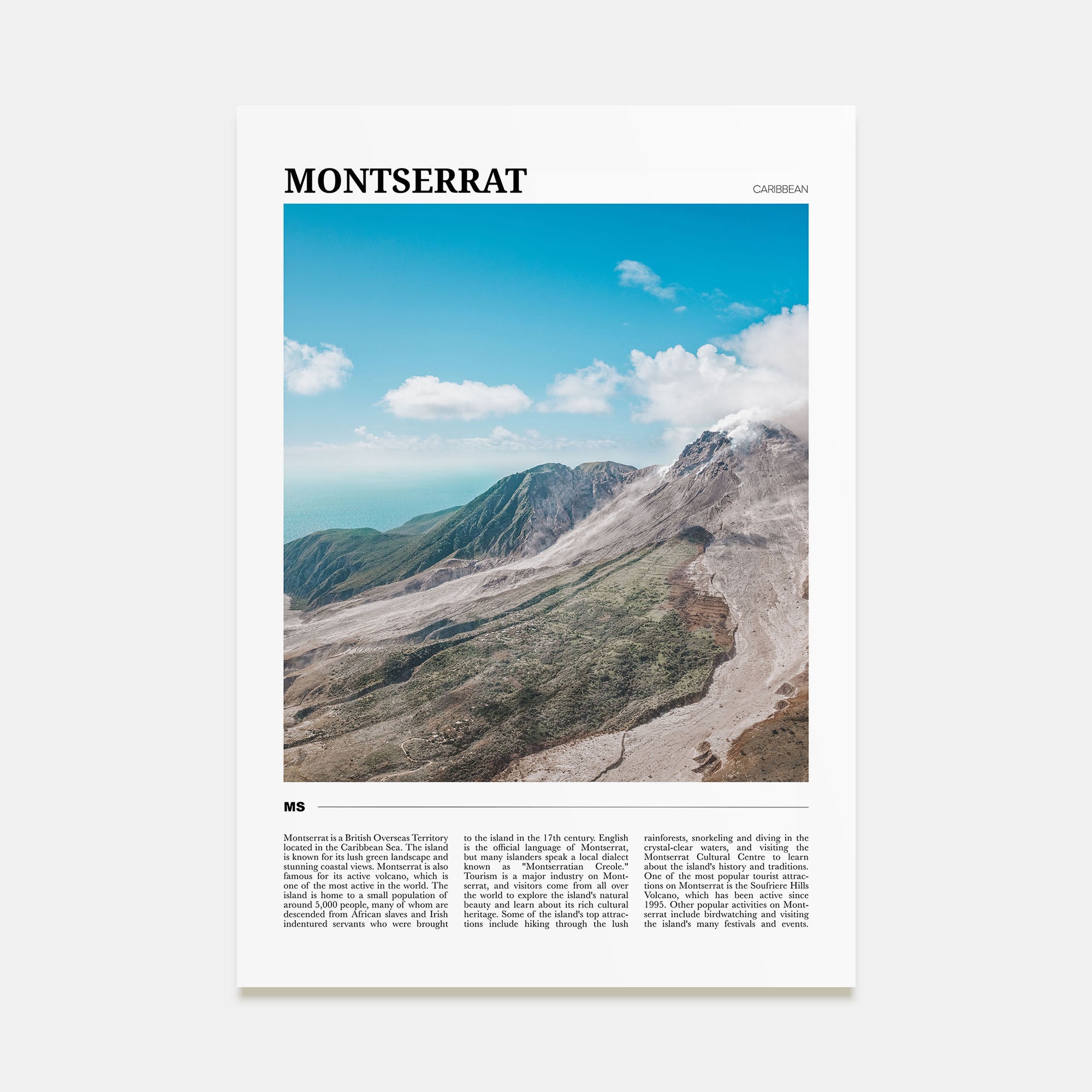 Montserrat, Caribbean Travel Color Poster