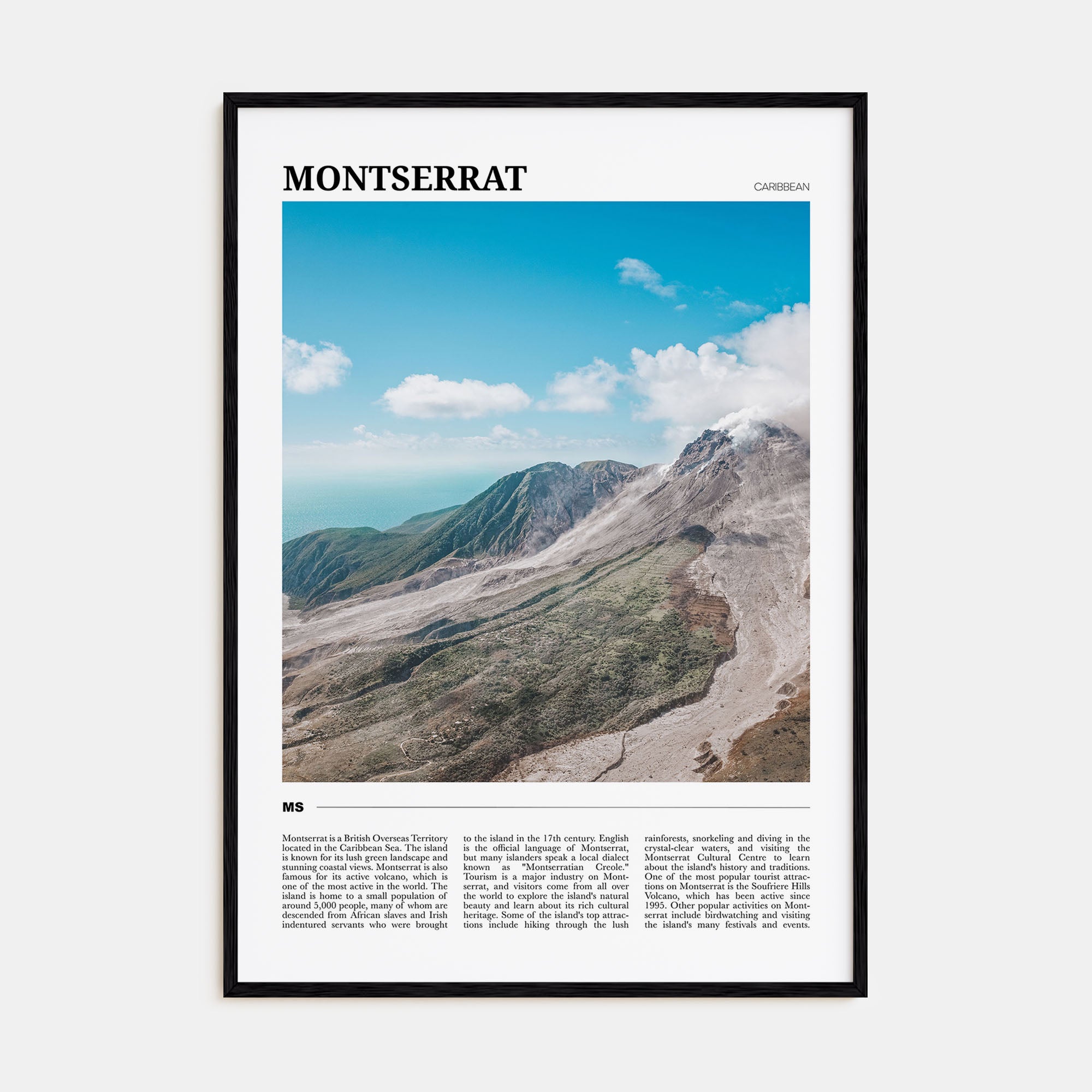 Montserrat, Caribbean Travel Color Poster
