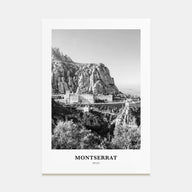 Montserrat, Spain Portrait B&W Poster