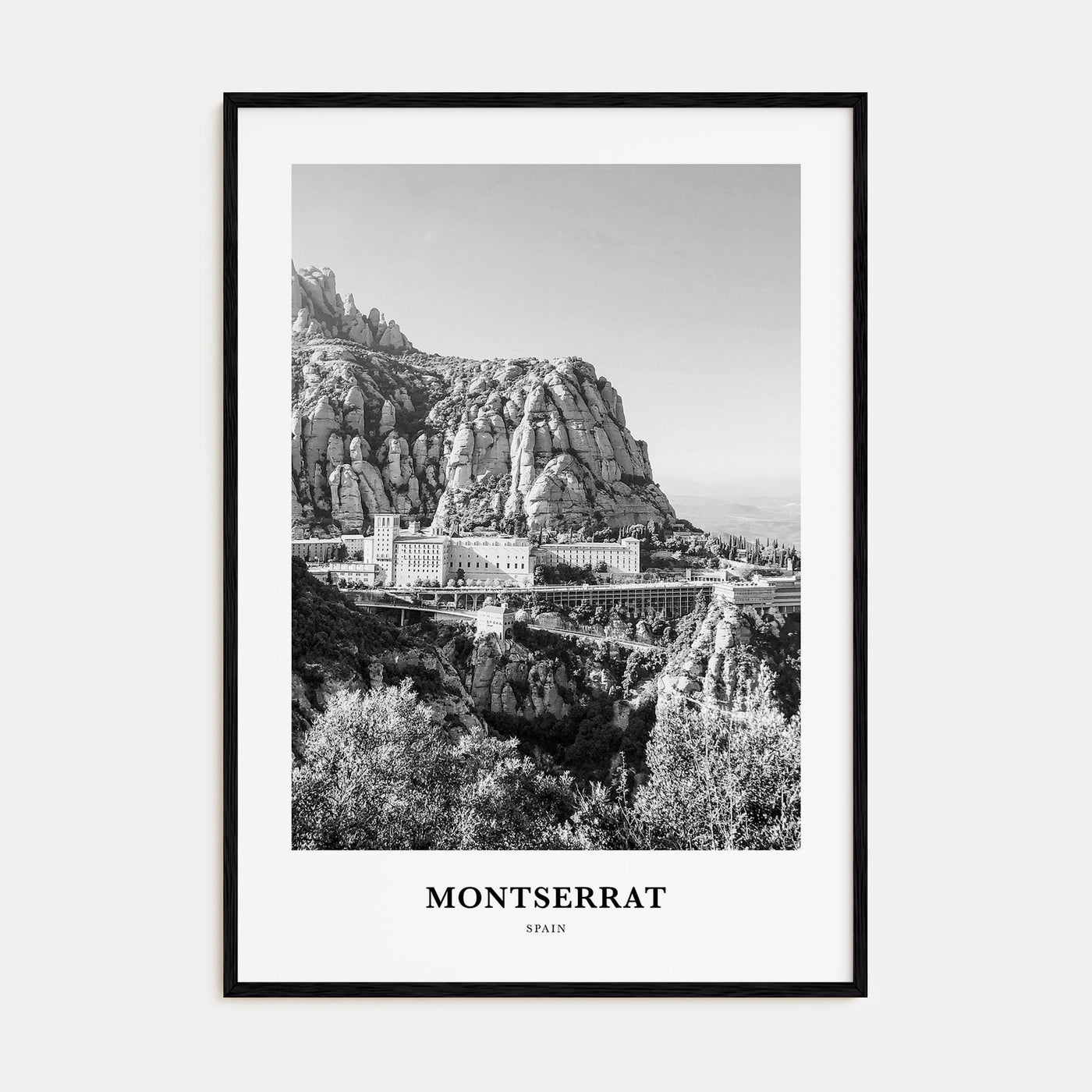 Montserrat, Spain Portrait B&W Poster