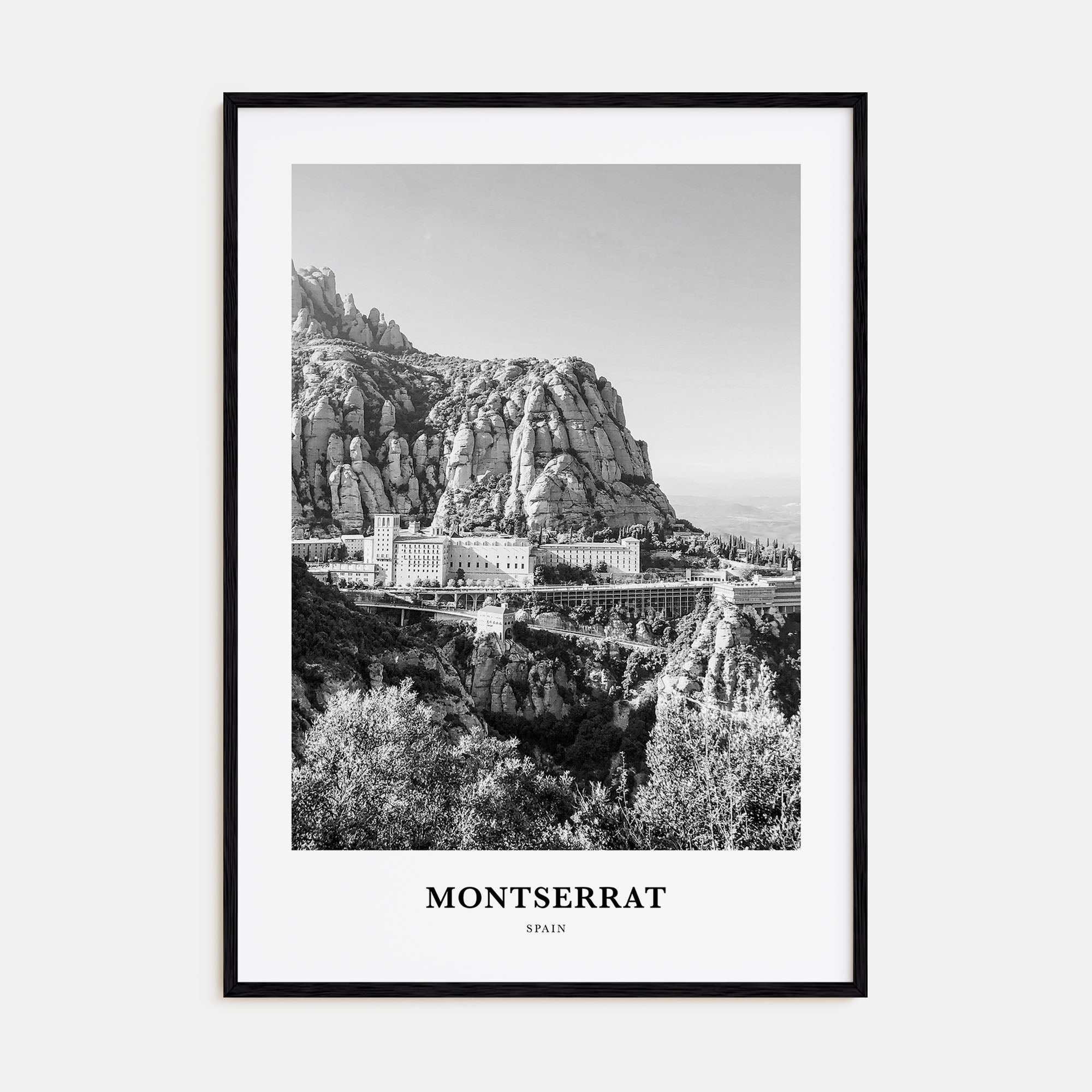 Montserrat, Spain Portrait B&W Poster