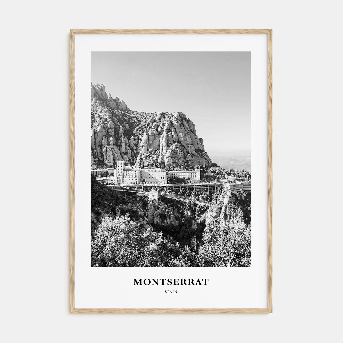 Montserrat, Spain Portrait B&W Poster