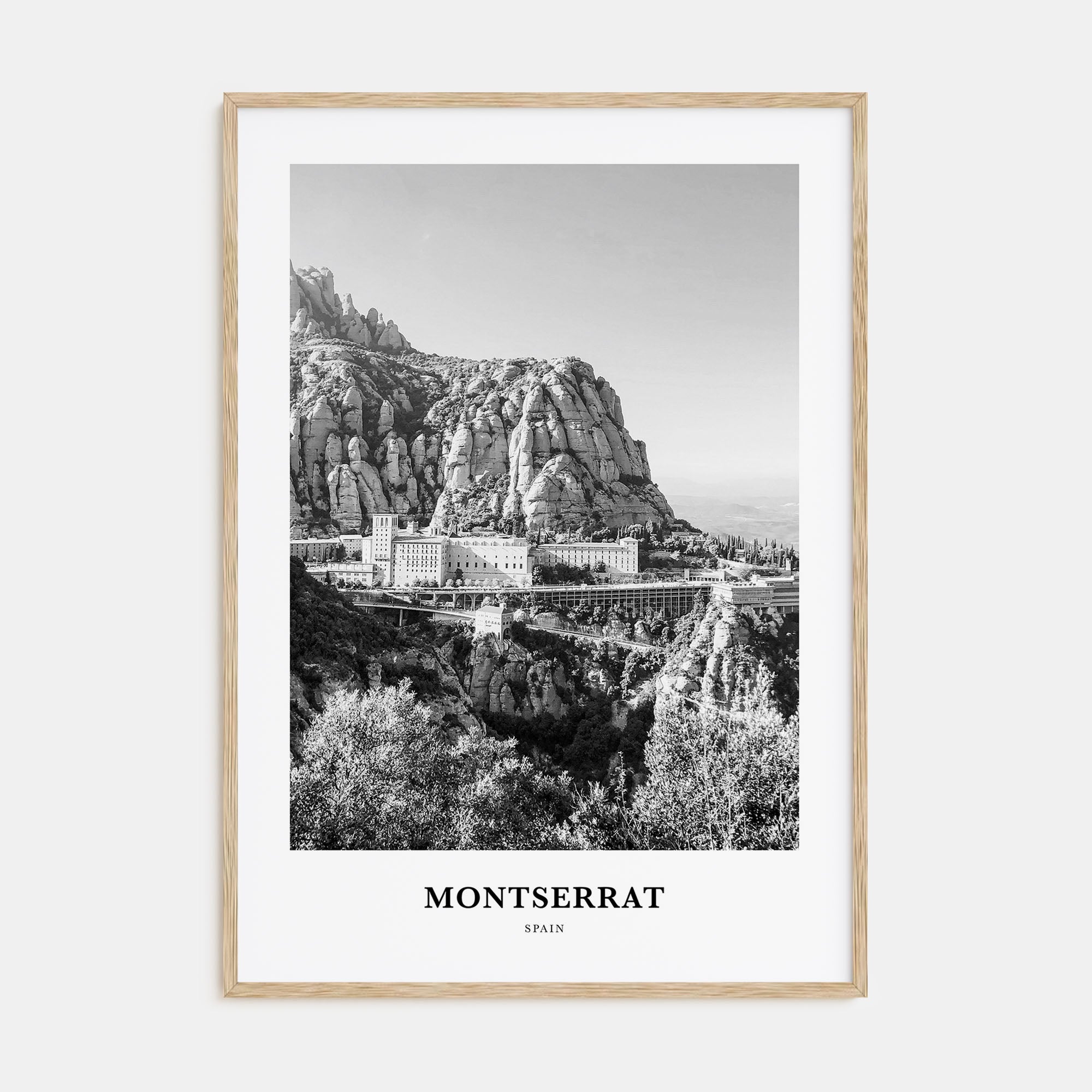 Montserrat, Spain Portrait B&W Poster