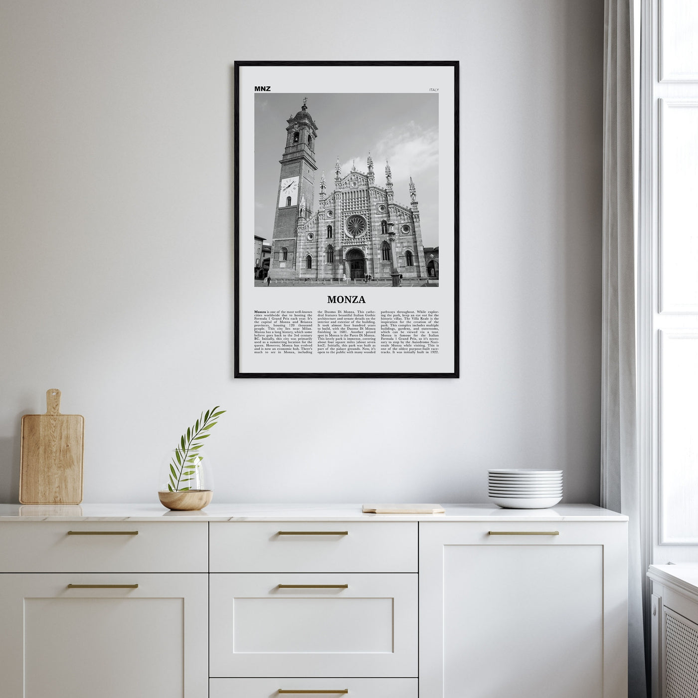 Monza Travel B&W Poster