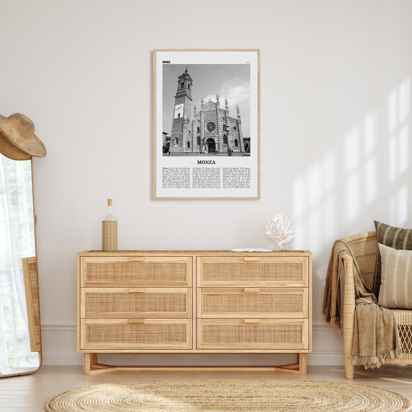 Monza Travel B&W Poster