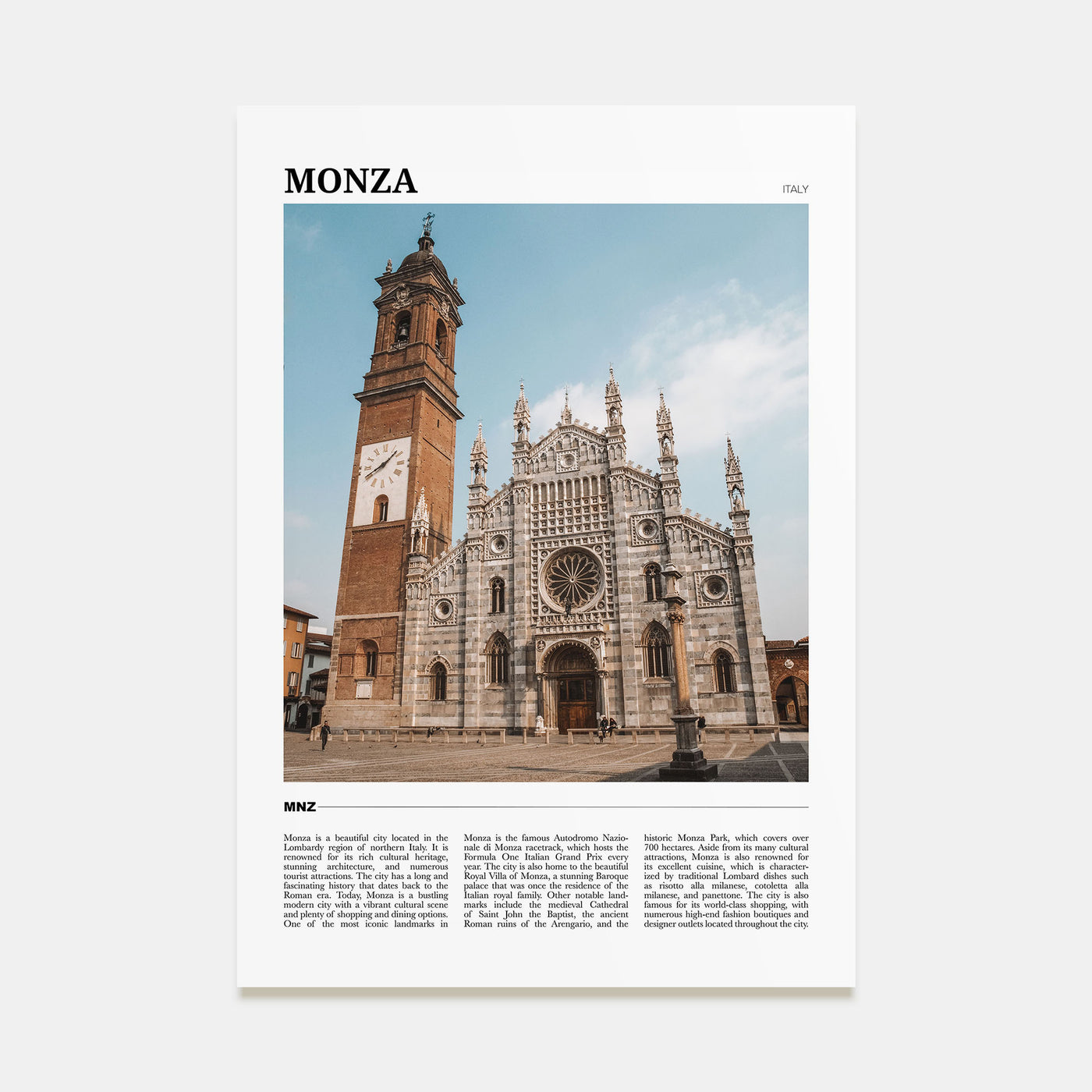 Monza Travel Color Poster
