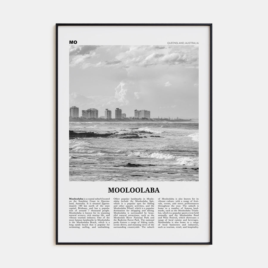 Mooloolaba Travel B&W Poster