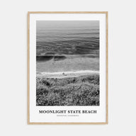 Moonlight State Beach Portrait B&W Poster