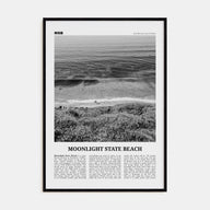 Moonlight State Beach Travel B&W Poster
