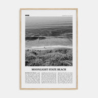 Moonlight State Beach Travel B&W Poster