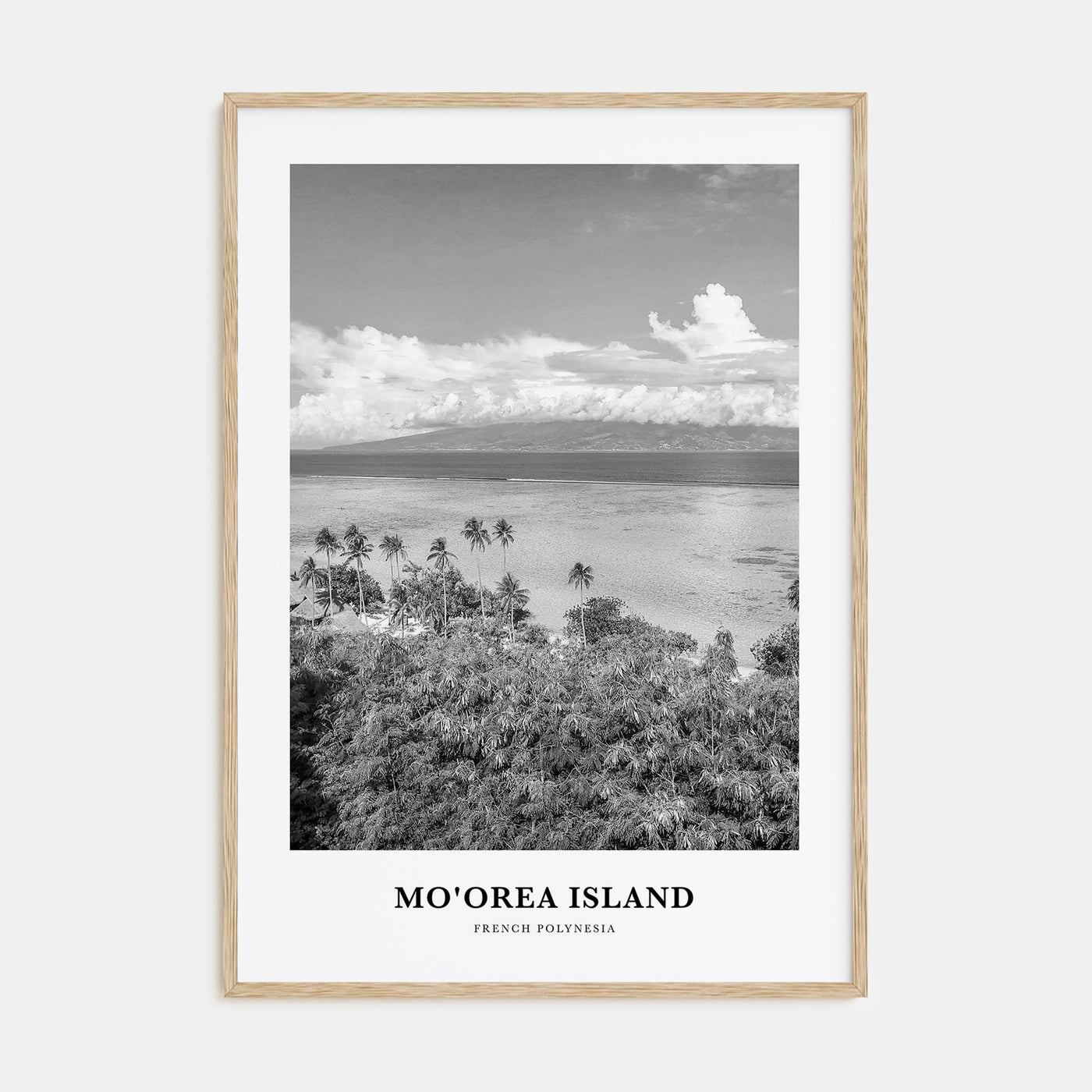 Moorea Island Portrait B&W Poster