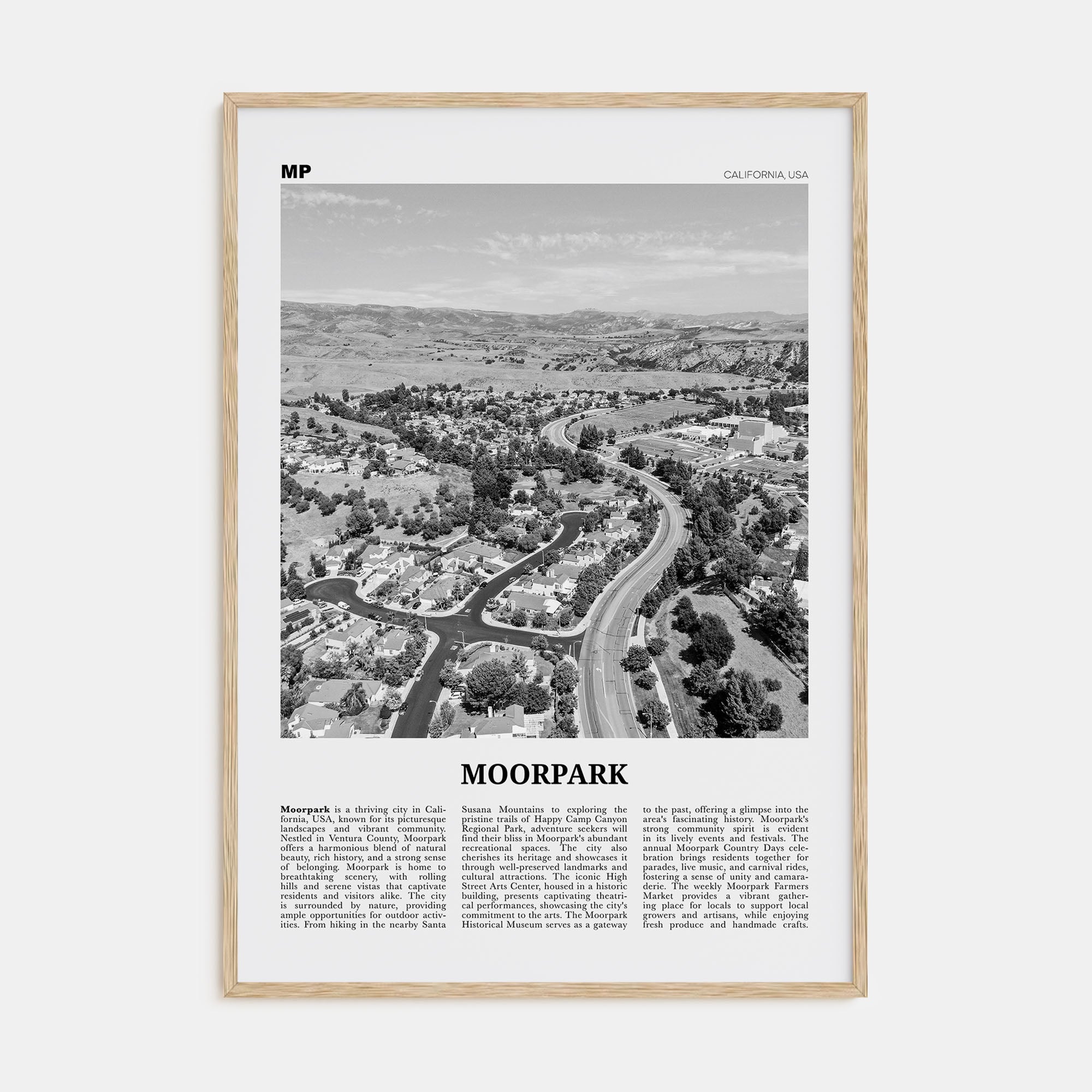 Moorpark Travel B&W Poster