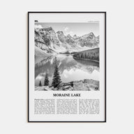 Moraine Lake Travel B&W Poster