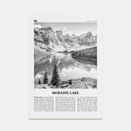 Moraine Lake Travel B&W Poster