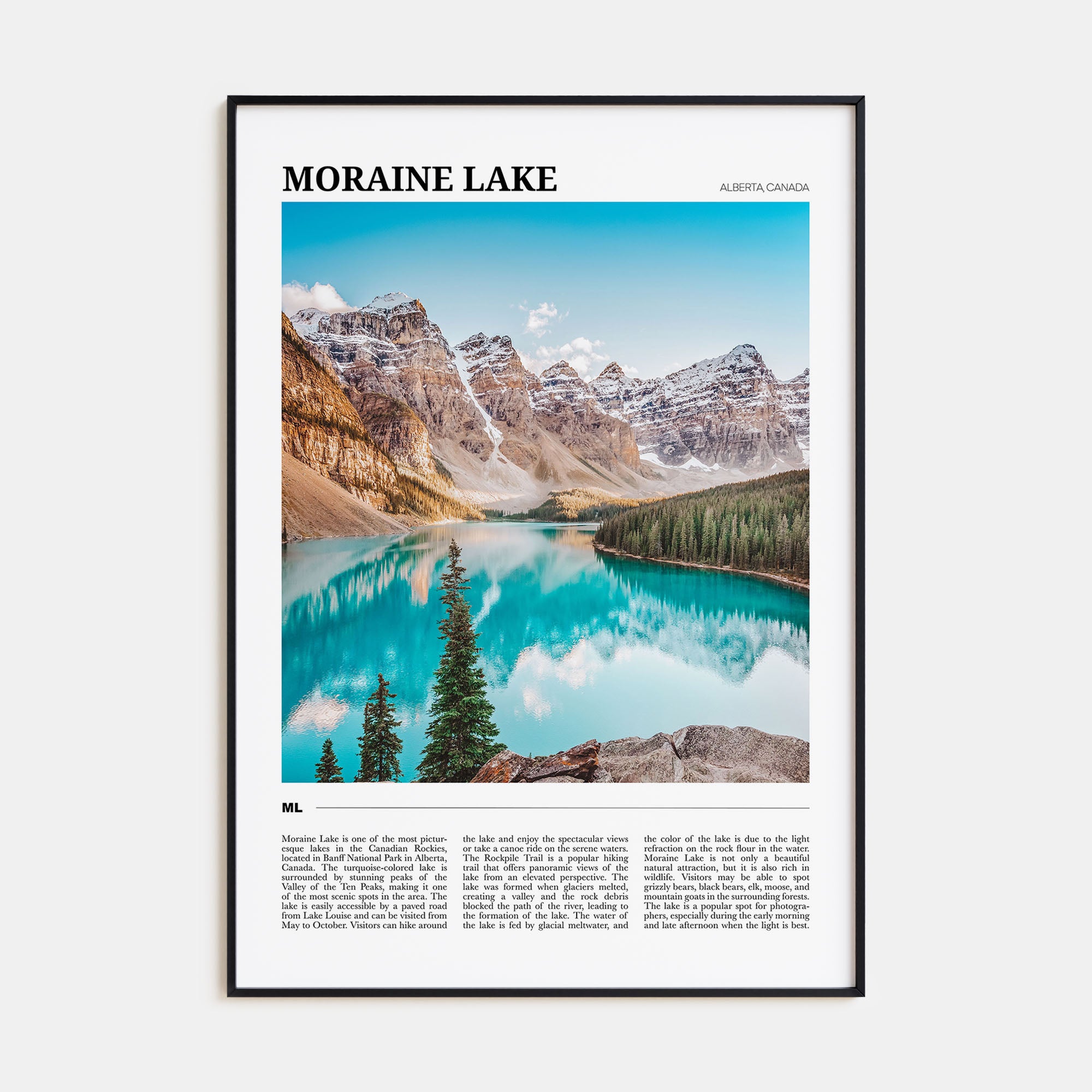 Moraine Lake Travel Color Poster