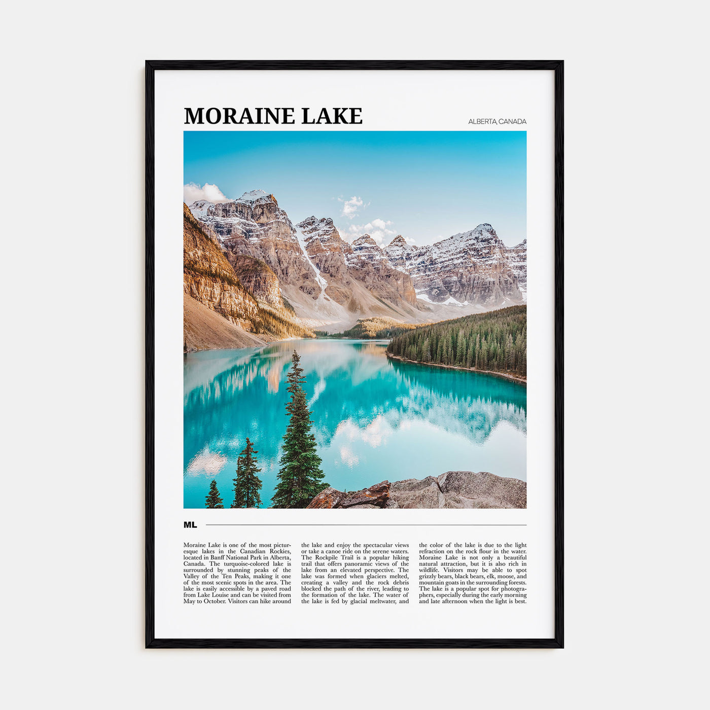 Moraine Lake Travel Color Poster