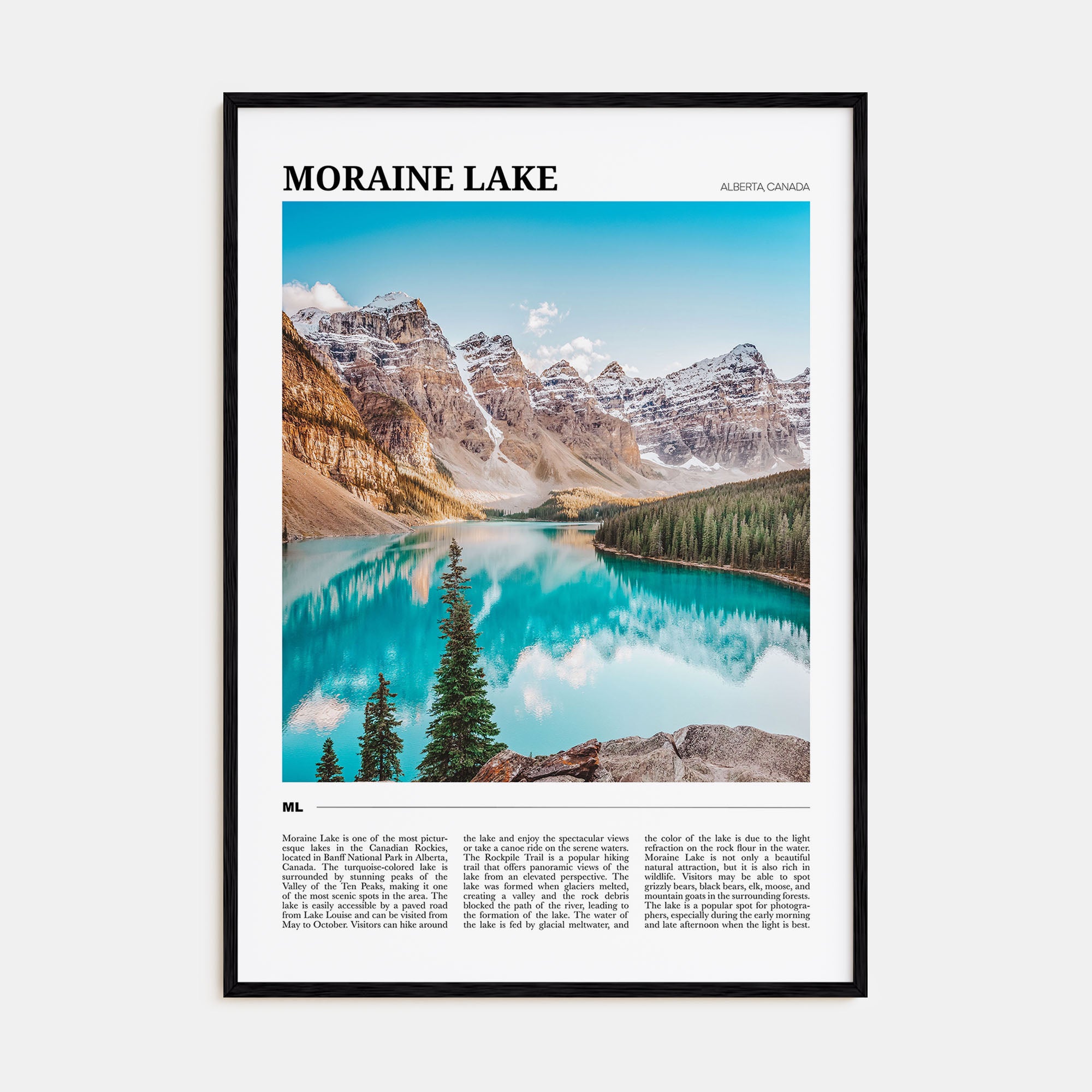 Moraine Lake Travel Color Poster