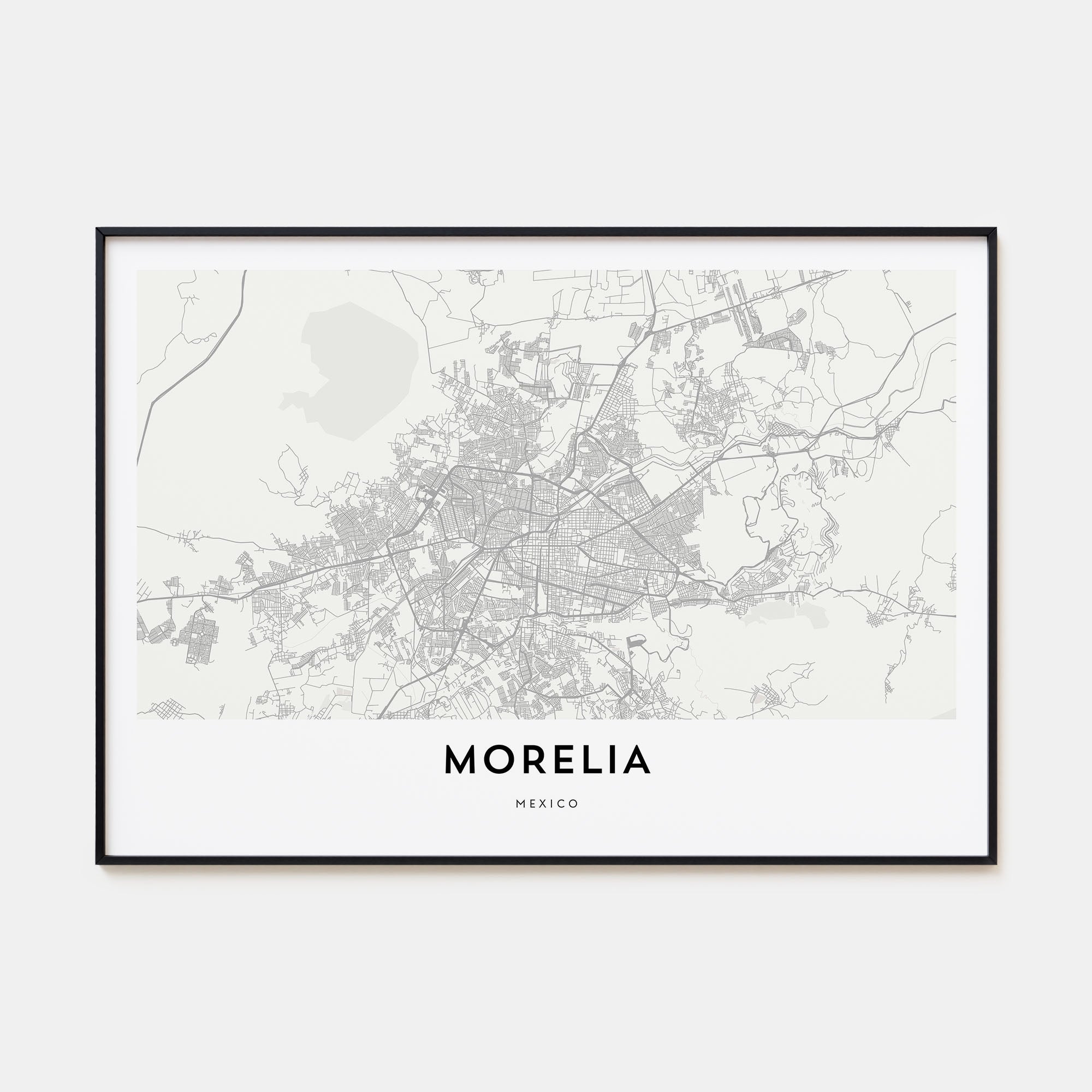 Morelia Map Landscape Poster
