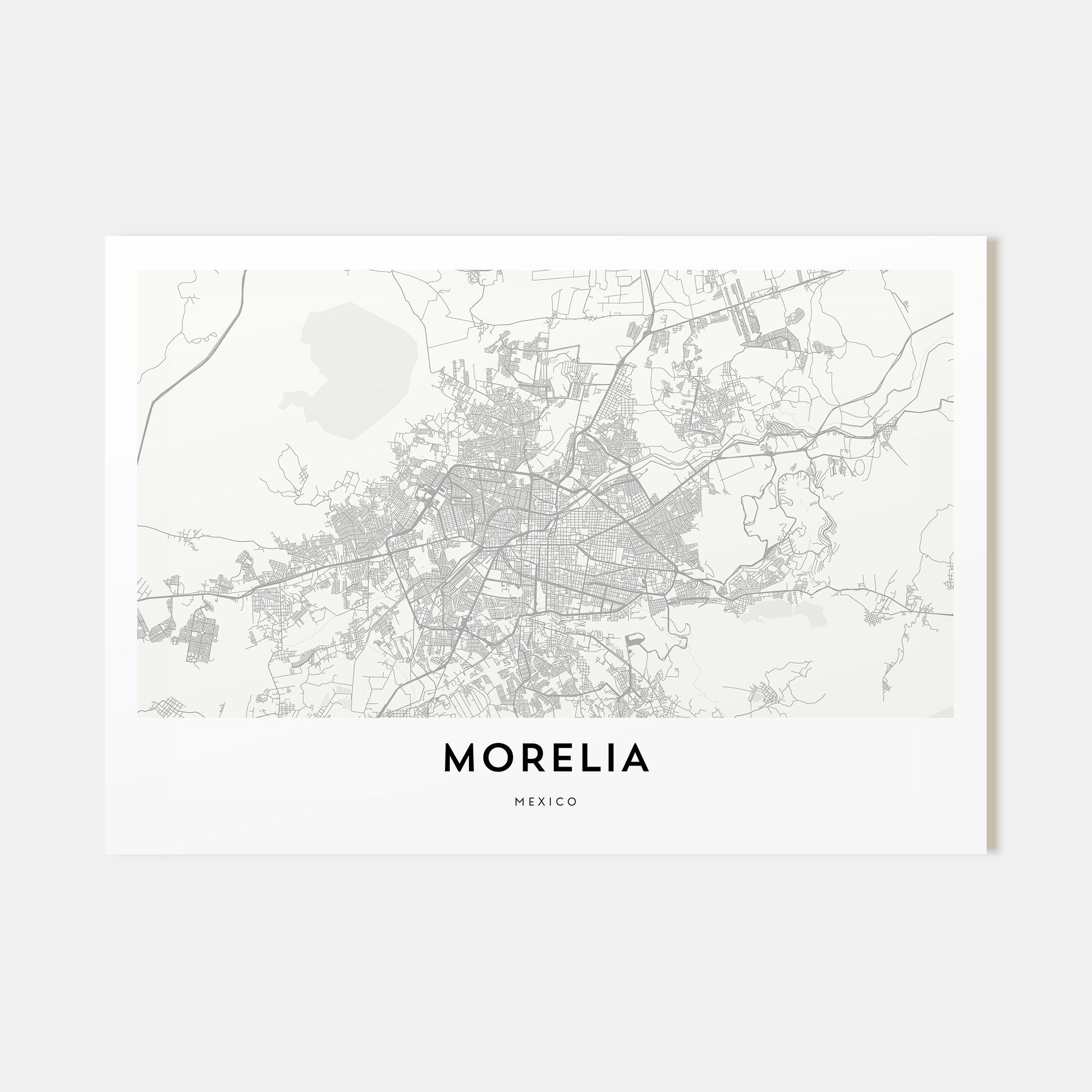 Morelia Map Landscape Poster