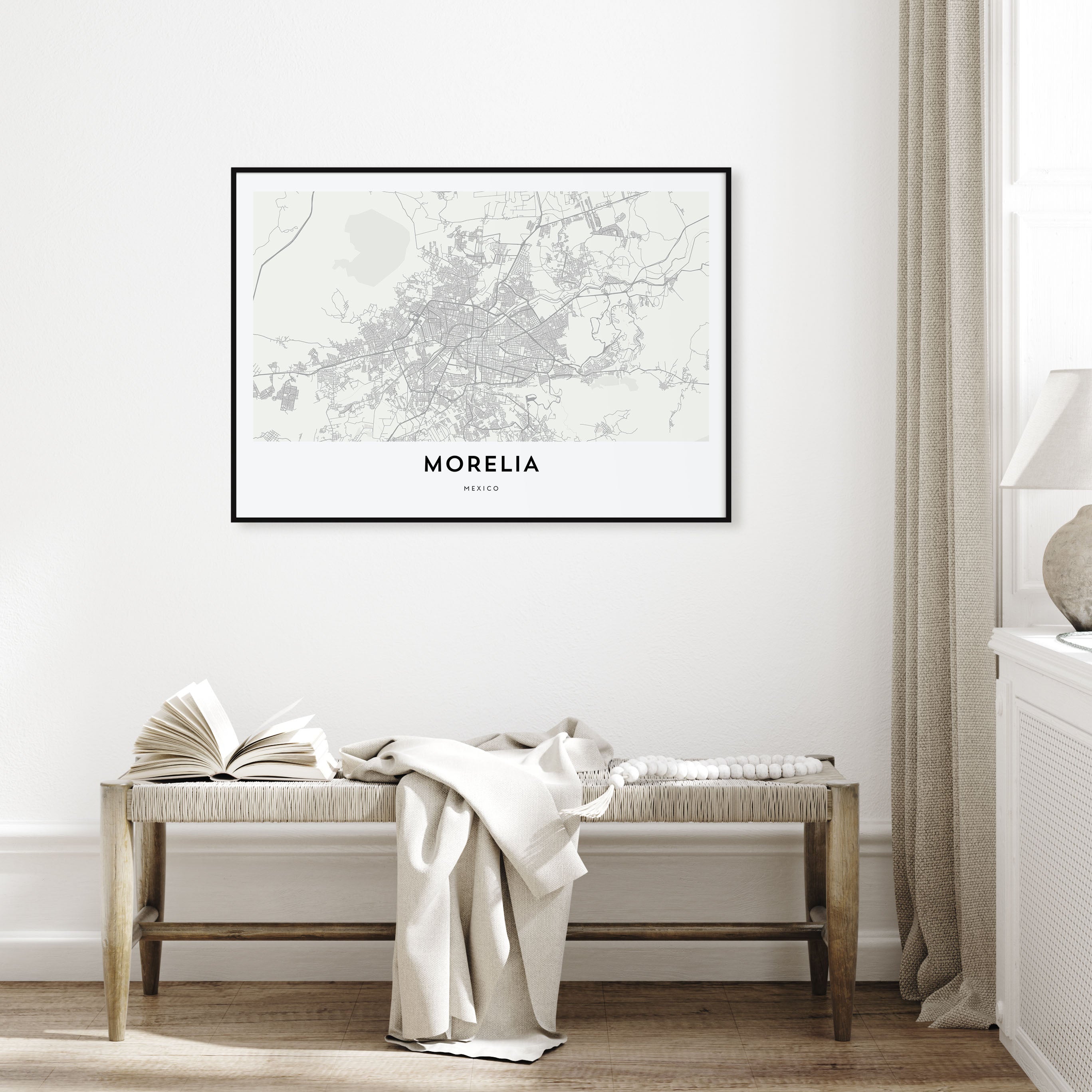 Morelia Map Landscape Poster