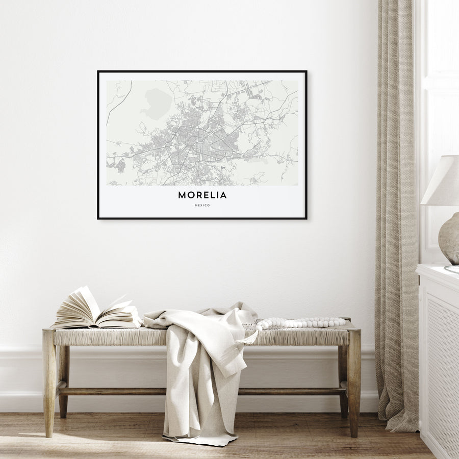 Morelia Map Landscape Poster