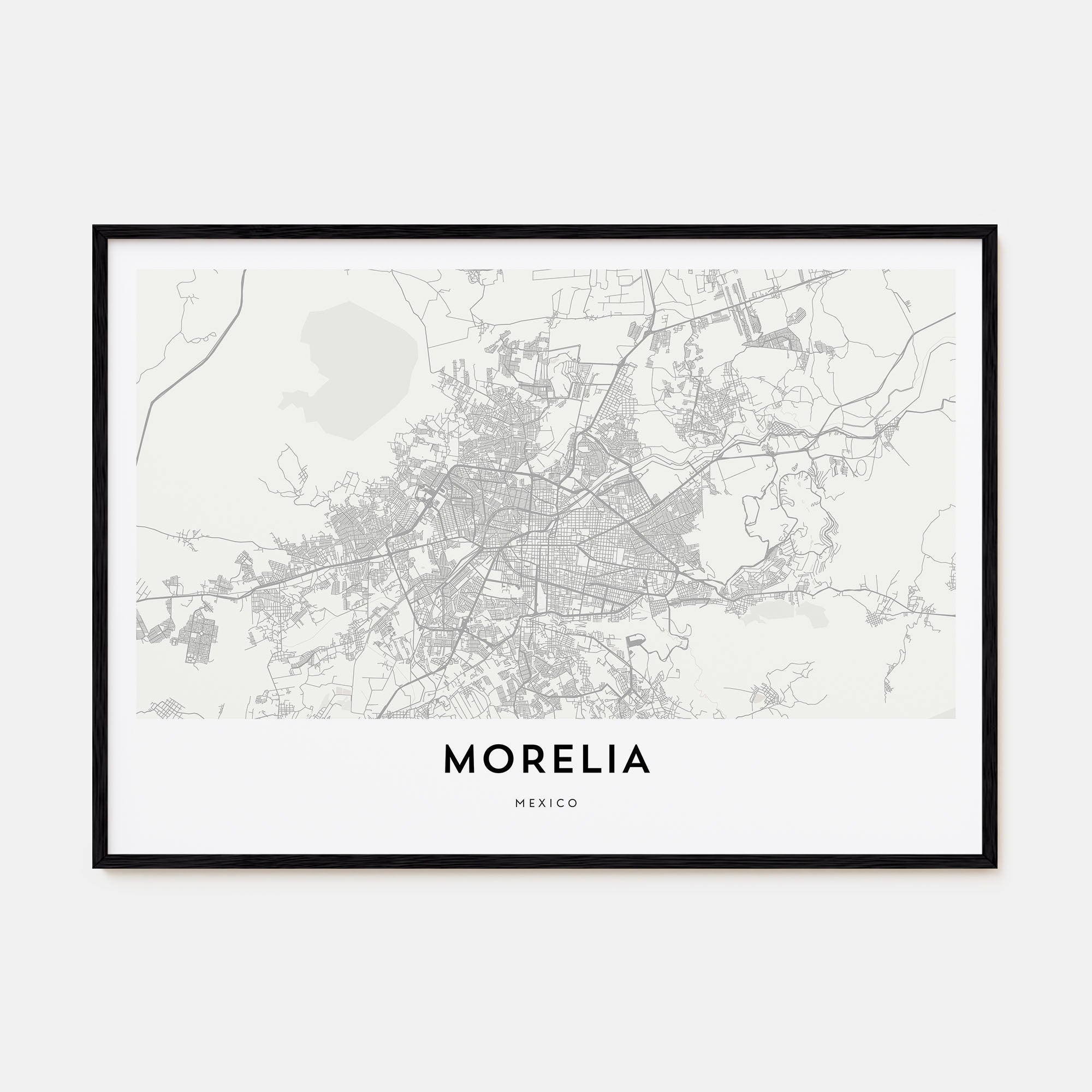 Morelia Map Landscape Poster