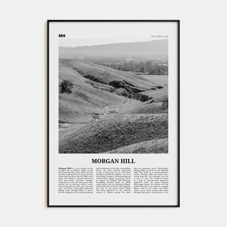 Morgan Hill Travel B&W Poster