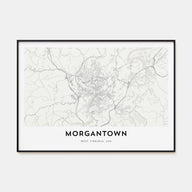 Morgantown Map Landscape Poster