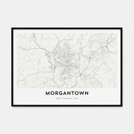 Morgantown Map Landscape Poster