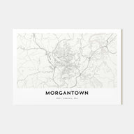Morgantown Map Landscape Poster