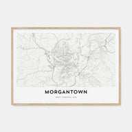 Morgantown Map Landscape Poster