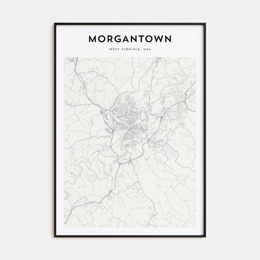 Morgantown Map Portrait Poster
