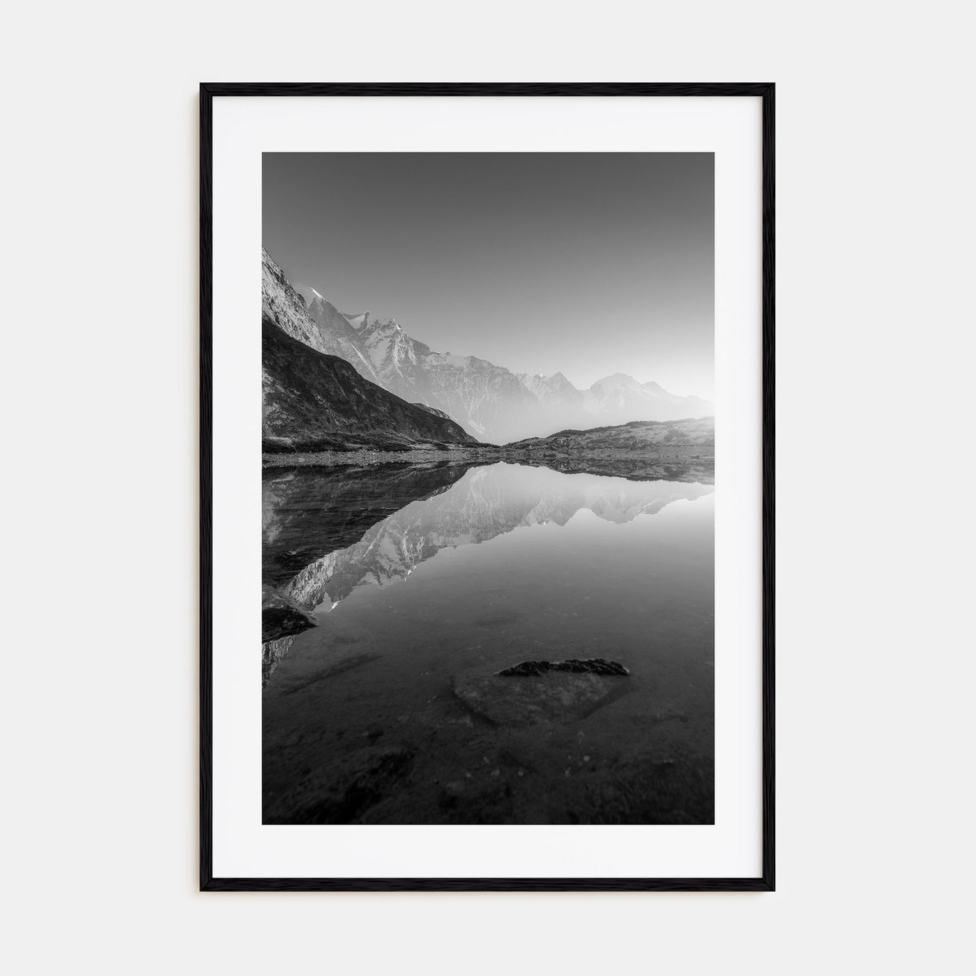 Morning Lake Landscape Photo B&W No 1 Poster