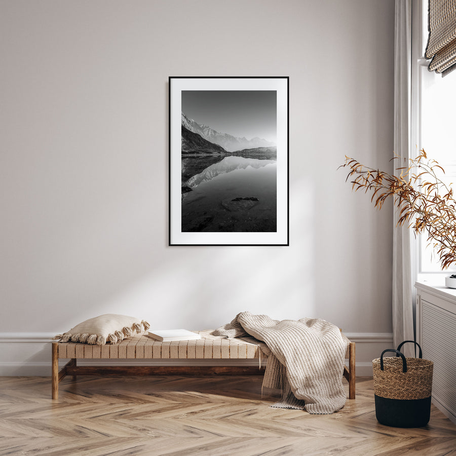 Morning Lake Landscape Photo B&W No 1 Poster