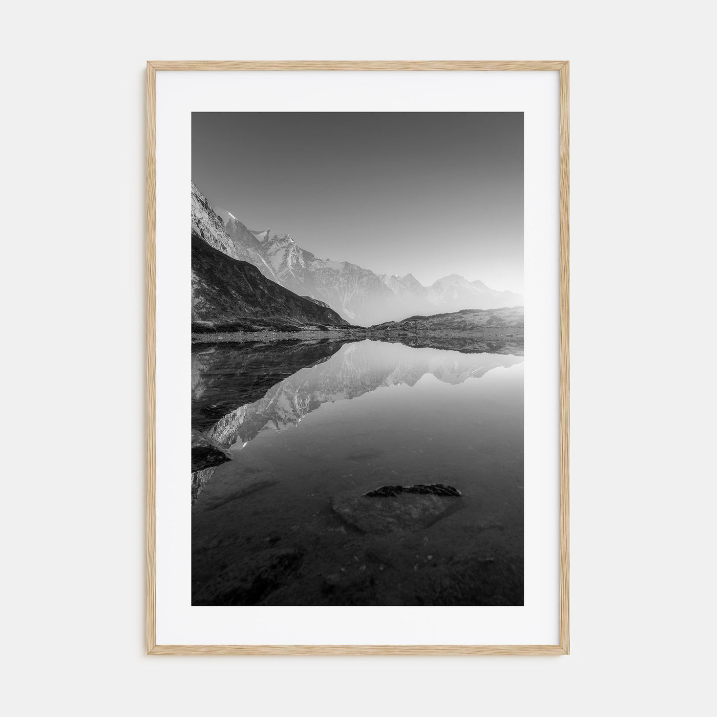 Morning Lake Landscape Photo B&W No 1 Poster