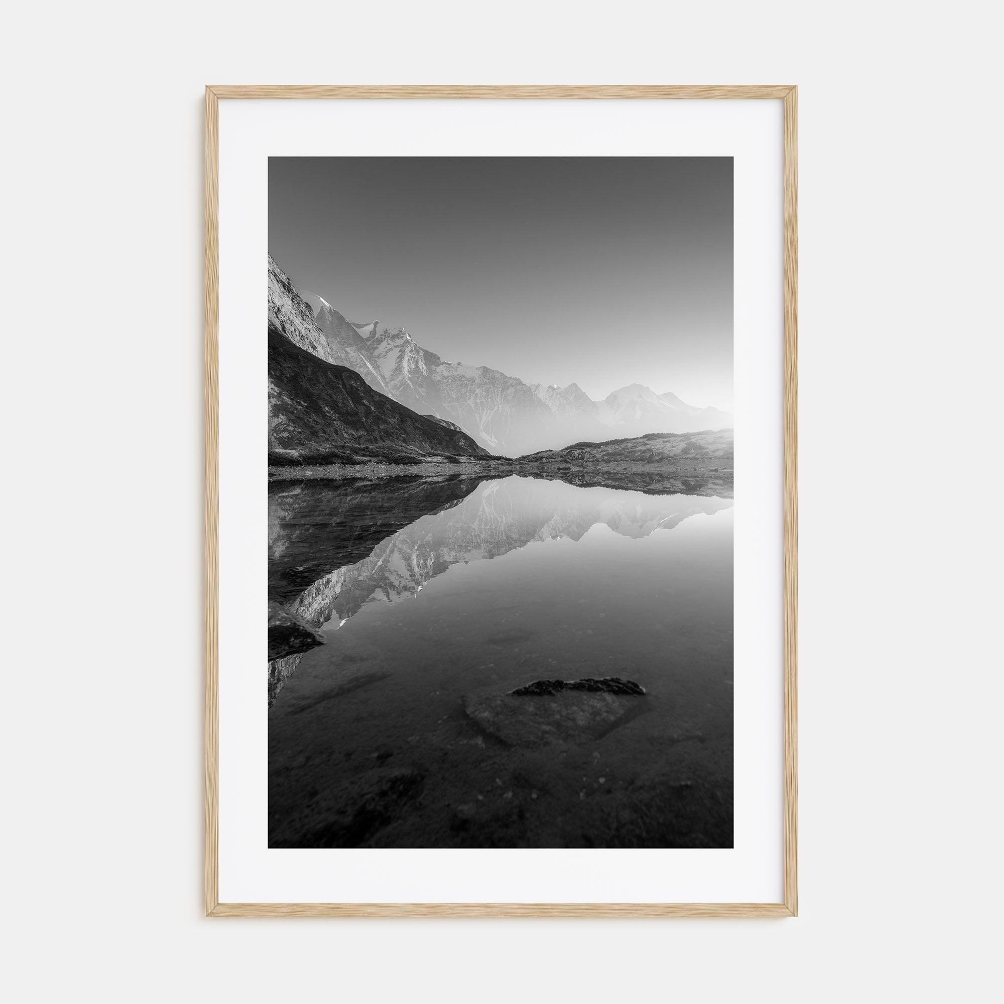 Morning Lake Landscape Photo B&W No 1 Poster
