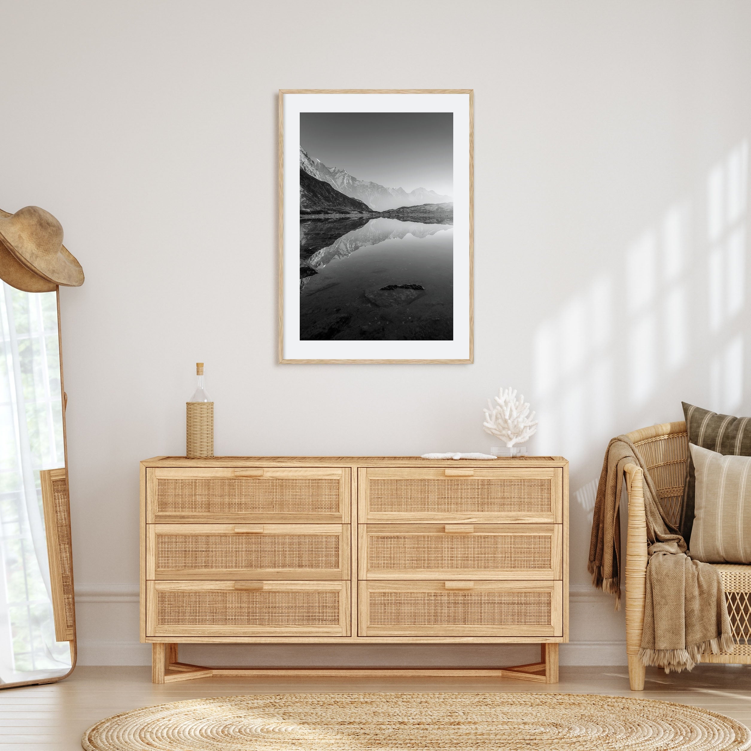 Morning Lake Landscape Photo B&W No 1 Poster