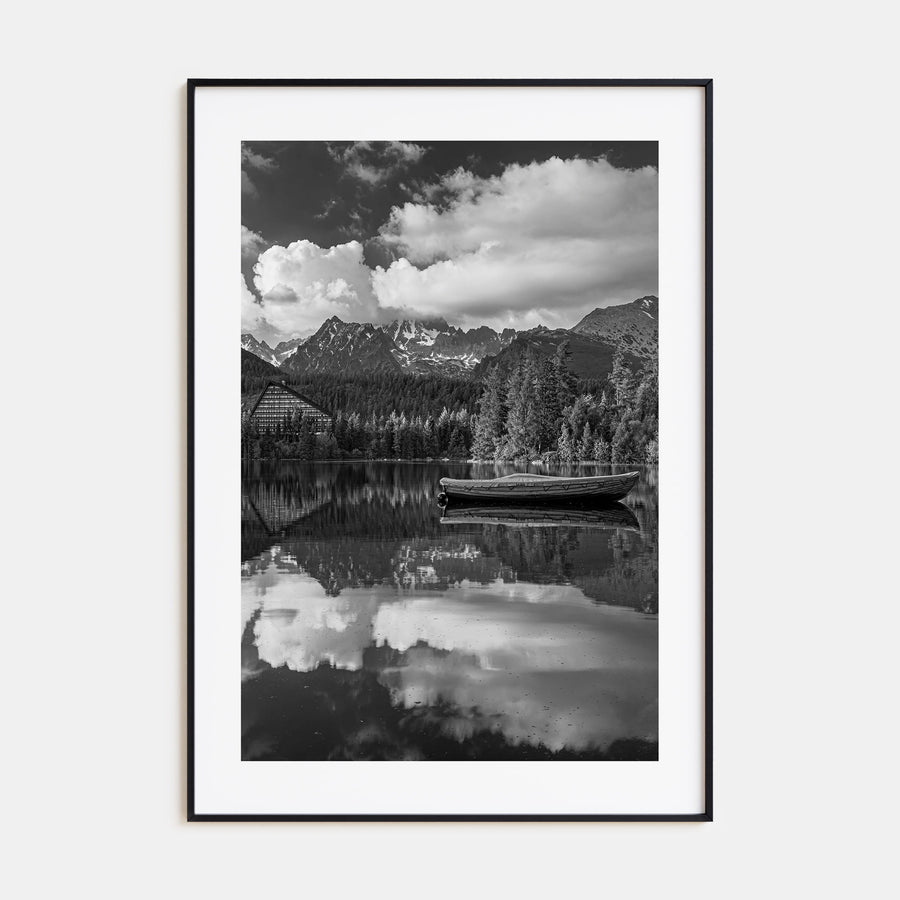 Morning Lake Landscape Photo B&W No 2 Poster