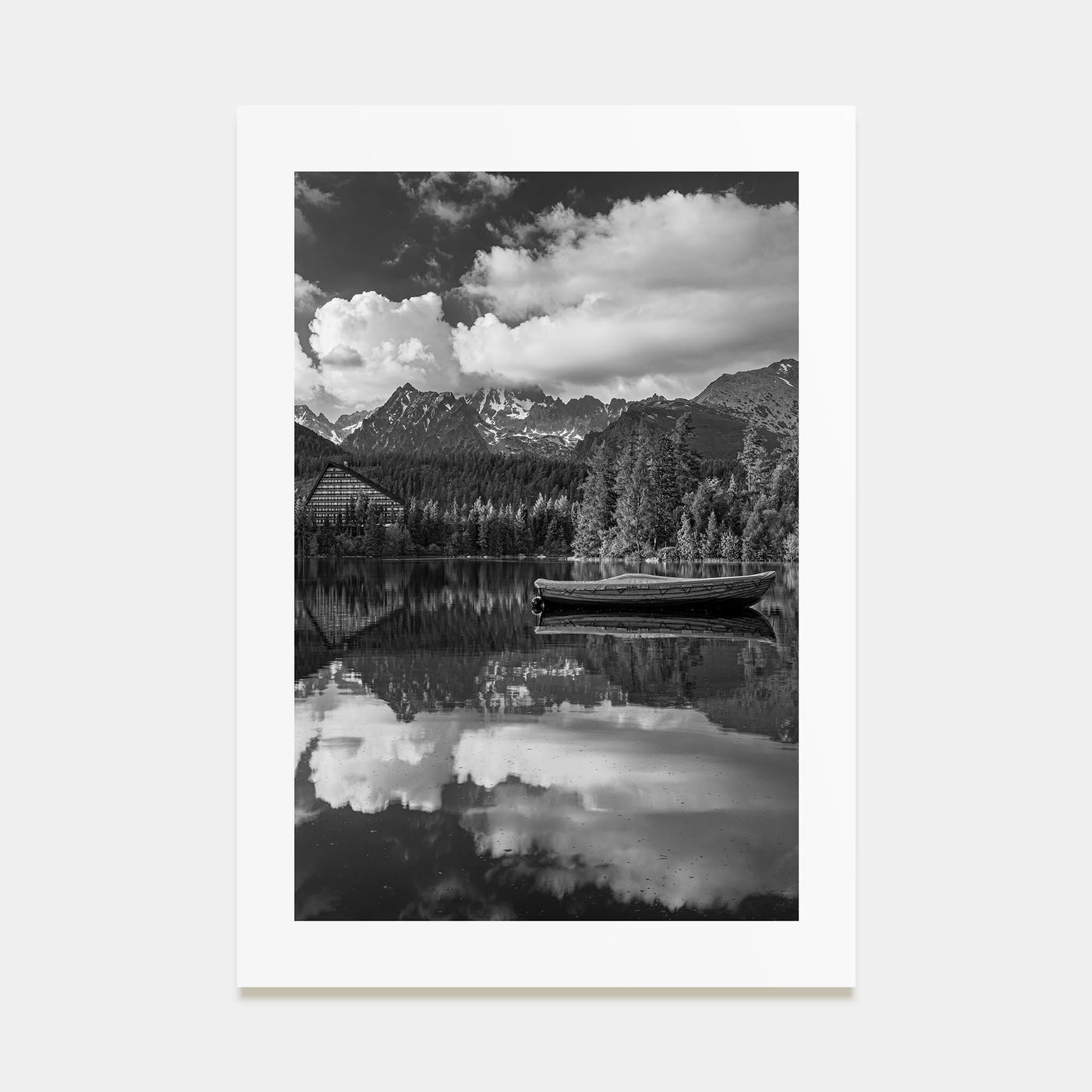 Morning Lake Landscape Photo B&W No 2 Poster