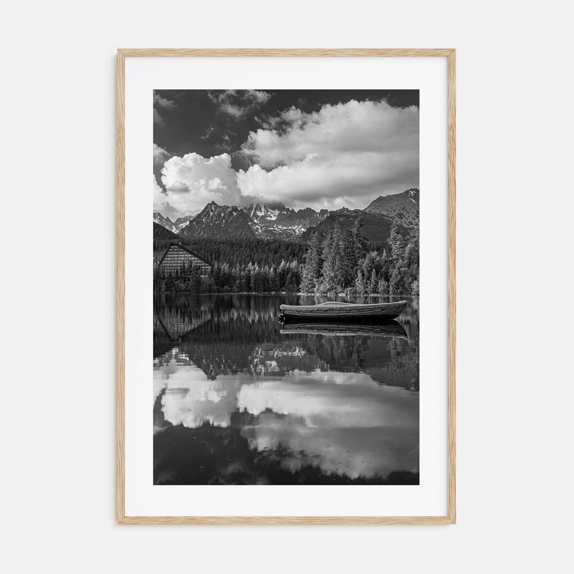 Morning Lake Landscape Photo B&W No 2 Poster